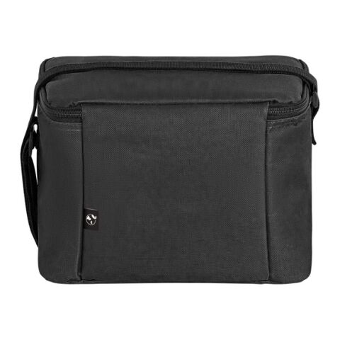 CANCUN. Sac thermique en polyester recyclé 600D avec sangle réglable Noir | sans marquage