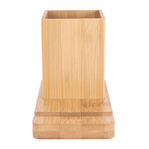 ERWIN. Set de bureau avec support pour téléphone portable et gobelet Beige | sans marquage