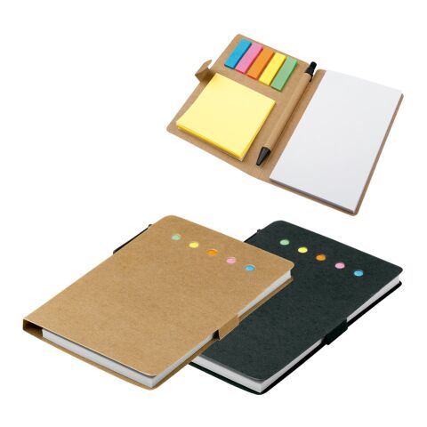 COOPER. Carnet de notes adhésif, 6 types de feuilles autocollantes Noir | sans marquage