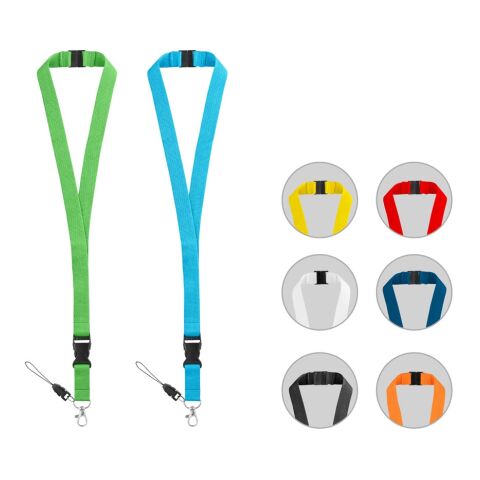 MURRAY. Tour de cou en polyester avec mousqueton en métal Noir | sans marquage