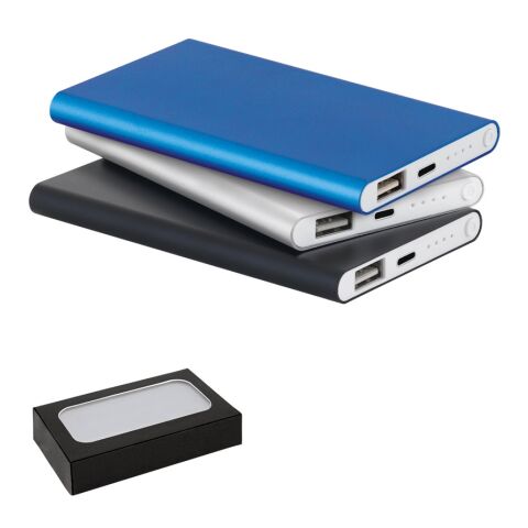 MARCET. Power bank Slim de 4 000 mAh en aluminium recyclé (100% rAL) et ABS recyclé (100 % rABS) Noir | sans marquage