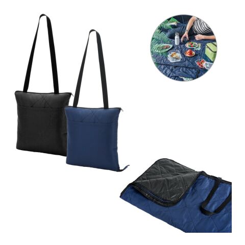 GRADY. Couverture de pique-nique pliable en rPET et PEVA Noir | sans marquage