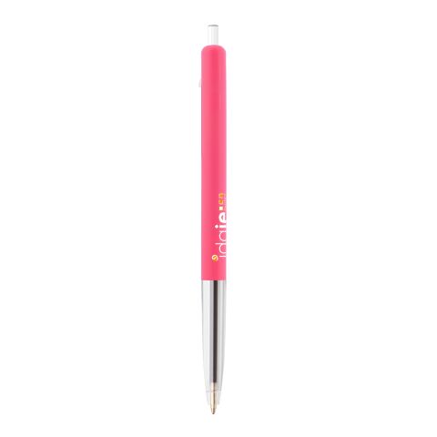 BIC® M10® Clic Stylo à bille rétractable rose vif | Sérigraphie 1 couleur | Corps-à la gauche du clip | 8.00 mm x 42.00 mm