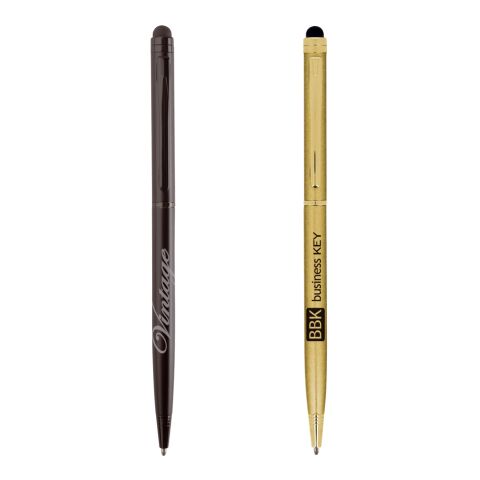 Stylo Sleek Stylus Executive noir | Sérigraphie 1 couleur | Capuchon-Arrière clip | 10.00 mm x 24.00 mm