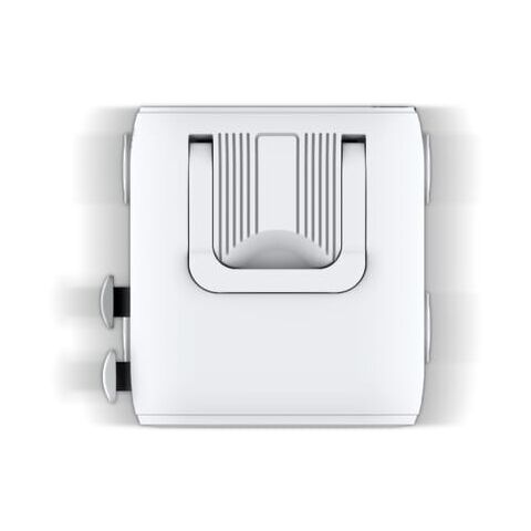 Chariot adaptateur universel GaN Xoopar Luggie pour voyages internationaux Blanc | Tampographie 1 couleur | face avant | 25 mm x 10 mm
