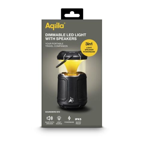 Enceinte Bluetooth Aqiila Soundbird B10 avec éclairage et batterie externe noir | sans marquage | non disponible | non disponible