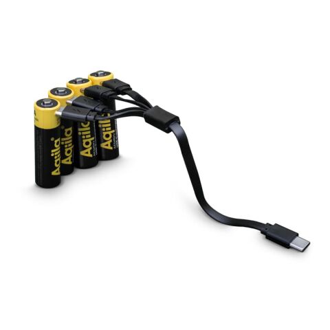 Lot de 4 piles rechargeables AA Aqiila USB-C 2000 mAh noir | sans marquage | non disponible | non disponible