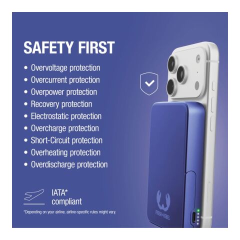 Fresh 'n Rebel Batterie externe sans fil 10000 mAh compatible MagSafe Bleu / Blanc