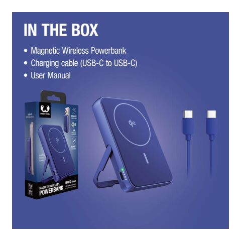 Fresh 'n Rebel Batterie externe sans fil 10000 mAh compatible MagSafe Bleu / Blanc