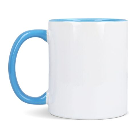 Mug subli Oslo coloré à l'intérieur &amp; anse 300ml Blanc-Bleu clair | sans marquage | non disponible | non disponible | non disponible