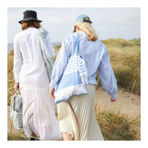 Sagaform Ella Hamam Sac en coton 41x38 cm Bleu / Blanc | sans marquage