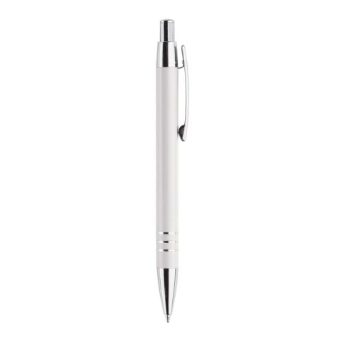 Stylo bille dans étui tube métal Blanc