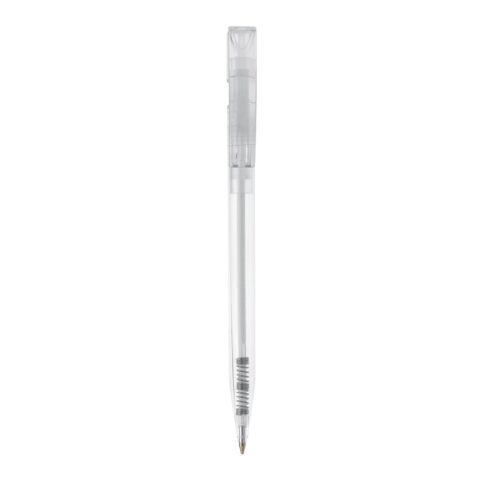 Stylo Nash Transparent Blanc-Blanc | Tampographie 1 couleur | sur le clip | 30 mm x 5 mm | non disponible