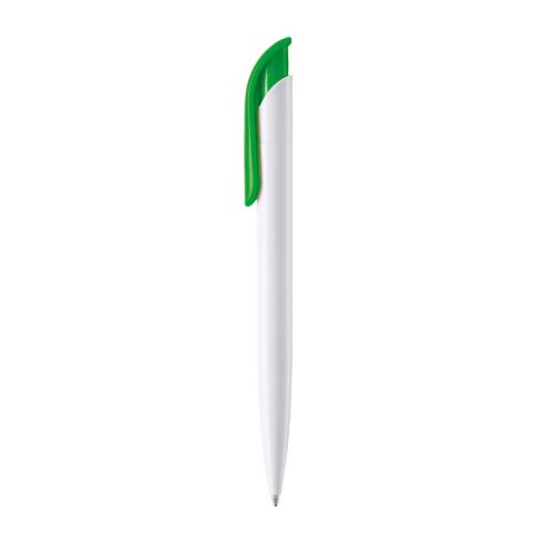 Stylo bille Atlas aux couleurs opaque Blanc-Vert | Sérigraphie 1 couleur | à 180 degrés du clip | 50 mm x 25 mm | non disponible