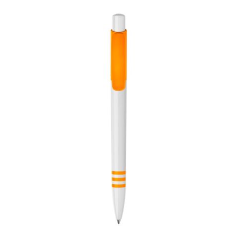 Stylo Tropic opaque Blanc-Orange | Sérigraphie 1 couleur | à 90 degrés du clip | 45 mm x 25 mm | non disponible