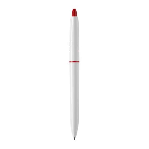 Stylo S30 opaque Blanc-Rouge / blanc | Sérigraphie 1 couleur | Dans le prolongement du clip | 40 mm x 25 mm | non disponible