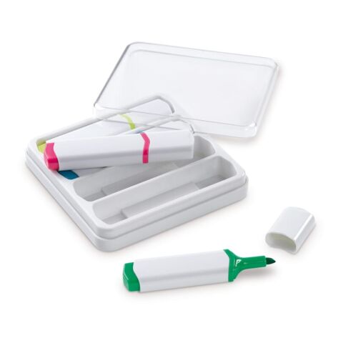 Set de surligneurs de 4 pces Multicolore | Tampographie 1 couleur | marqueur de texte bleu côté 2 | 40 mm x 10 mm | non disponible