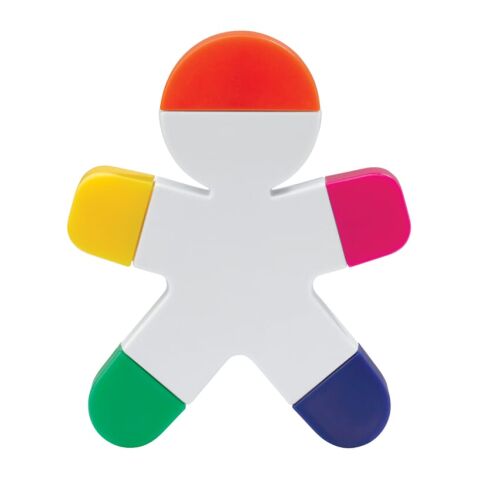 Surligneur bonhomme Blanc | Tampographie 1 couleur | 1ere face | 25 mm x 25 mm | non disponible