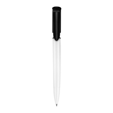 Stylo S40 Colour opaque Blanc-Noir | Tampographie 1 couleur | sur le clip | 25 mm x 5 mm | non disponible