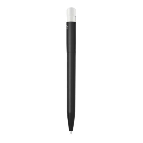 Stylo S45 Bio opaque Noir-Blanc | Sérigraphie 1 couleur | à 180 degrés du clip | 45 mm x 25 mm | non disponible