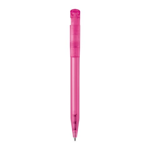 Stylo S45 Clear transparent Rose-Rose | Sérigraphie 1 couleur | à 90 degrés du clip | 45 mm x 25 mm | non disponible