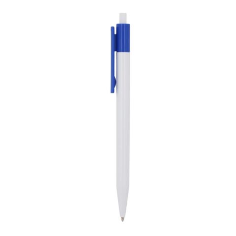 Stylo bille Kuma couleur opaque Blanc-Bleu roi | Tampographie 1 couleur | sur le clip | 40 mm x 6 mm | non disponible