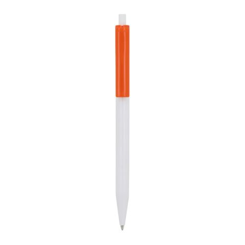 Stylo bille Kuma couleur opaque Blanc-Orange | Sérigraphie 1 couleur | à 270 degrés du clip | 45 mm x 25 mm | non disponible