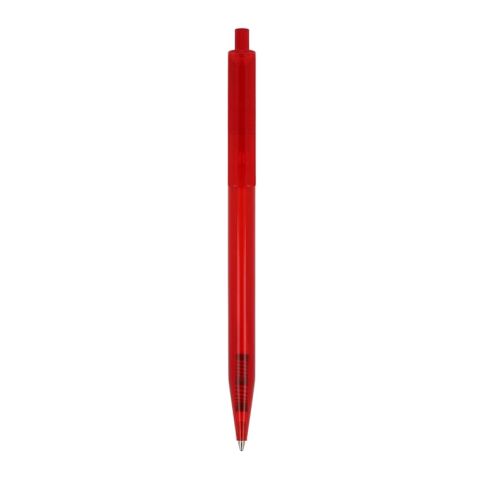 Stylo bille Kuma transparent Rouge / blanc-Rouge / blanc | Sérigraphie 1 couleur | à 180 degrés du clip | 45 mm x 25 mm | non disponible