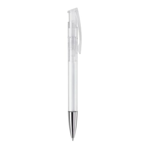 Stylo Avalon Transparent Pointe métal Blanc-Blanc | Tampographie 1 couleur | clip | 35 mm x 8 mm | non disponible