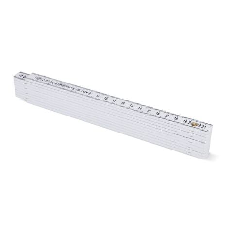Règle pliable calibrée 2m Blanc | Tampographie 1 couleur | côté 1 | 65 mm x 18 mm