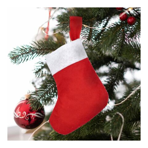 Bas de Noël en feutre 24cm Blanc-Rouge / blanc | sans marquage | non disponible | non disponible