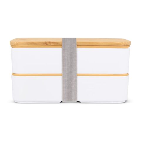 Boîte à lunch Bento R-PP &amp; Bambou Blanc | sans marquage | non disponible | non disponible | non disponible