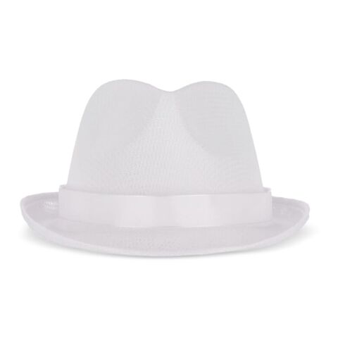 Chapeau en polyester avec bande Blanc | sans marquage | non disponible | non disponible