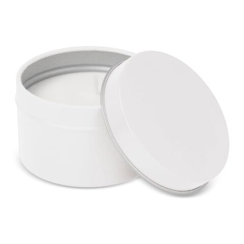 Bougie parfumée à base de plantes Kirtan dans une grande boîte en métal recyclé Blanc | sans marquage | non disponible | non disponible