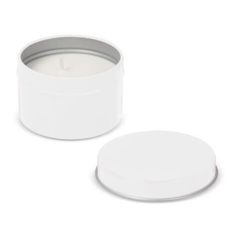Bougie parfumée à base de plantes Kirtan dans une grande boîte en métal recyclé Blanc