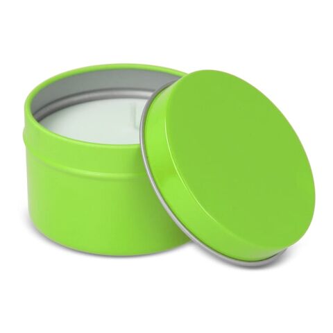 Bougie parfumée à base de plantes Kirtan dans une grande boîte en métal recyclé Vert clair | sans marquage | non disponible | non disponible