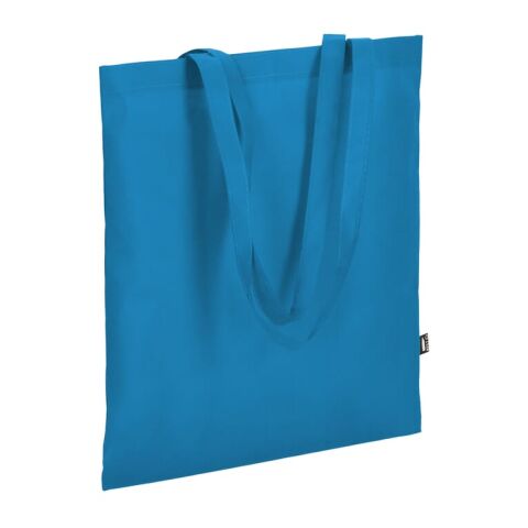 R-PET Sac de transport non tissé à longues poignées 38 x 42cm 75g/m² Bleu / Blanc | sans marquage | non disponible | non disponible | non disponible