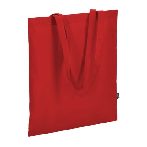 R-PET Sac de transport non tissé à longues poignées 38 x 42cm 75g/m² Rouge / blanc | sans marquage | non disponible | non disponible | non disponible