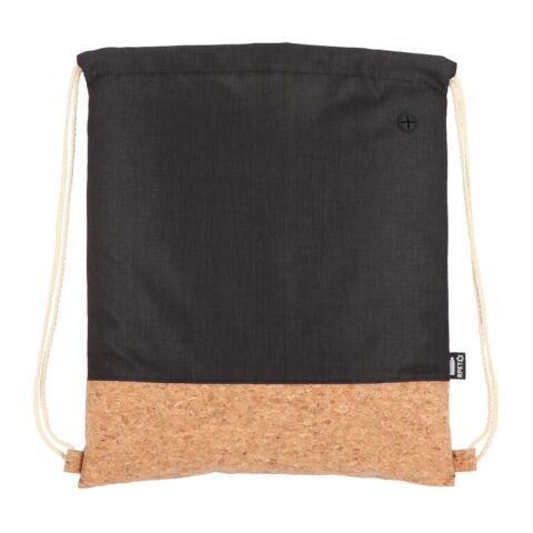 Sac à cordon R-PET &amp; liège 35 x 40cm noir | sans marquage | non disponible | non disponible