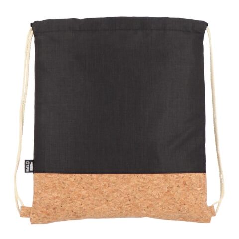 Sac à cordon R-PET &amp; liège 35 x 40cm Noir | sans marquage | non disponible | non disponible