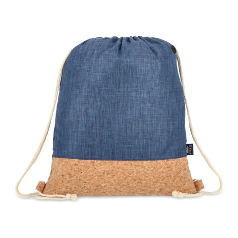 Sac à cordon R-PET &amp; liège 35 x 40cm Bleu foncé | sans marquage | non disponible | non disponible