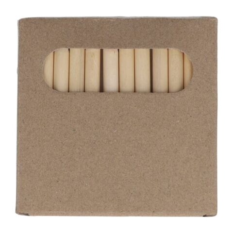 12 crayons de couleur dans une boîte kraft Nature | sans marquage | non disponible | non disponible