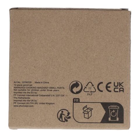 12 crayons de couleur dans une boîte kraft Nature | sans marquage | non disponible | non disponible