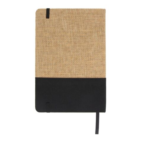 Carnet de notes en jute R-PET GRS Noir | sans marquage | non disponible | non disponible | non disponible