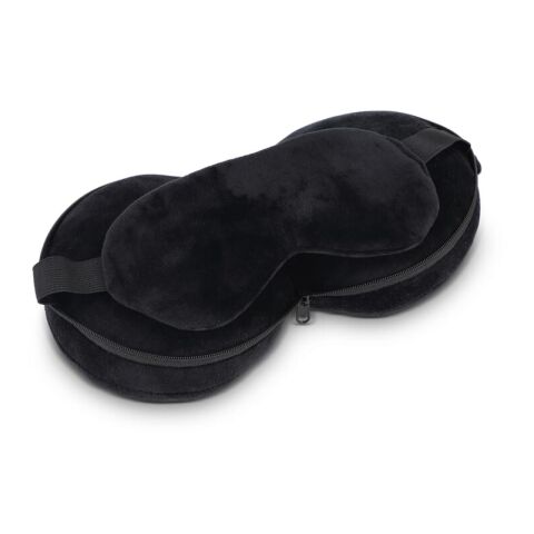 Oreiller masque de voyage avec housse à fermeture éclair noir | sans marquage | non disponible | non disponible
