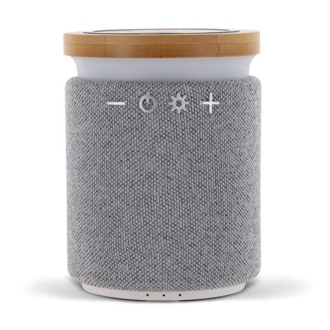 Bamboo wireless speaker Gris | Tampographie 1 couleur | dessus | Ø 50 mm | non disponible