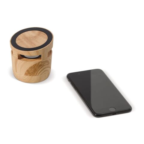 Enceinte 3W et Chargeur sans fil 5W en bois Nature