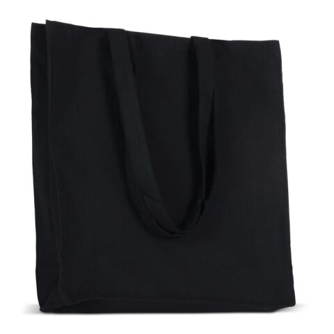 Sac en coton recyclé avec soufflet 140g/m² 38x10x42cm noir | sans marquage | non disponible | non disponible | non disponible