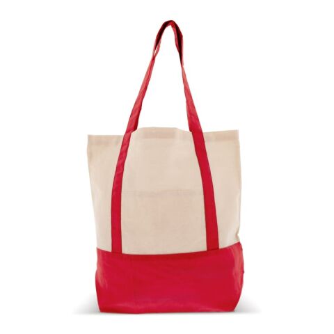 Sac à provisions en coton OEKO-TEX® 140g/m² 40x10x35cm Rouge / blanc | sans marquage | non disponible | non disponible | non disponible