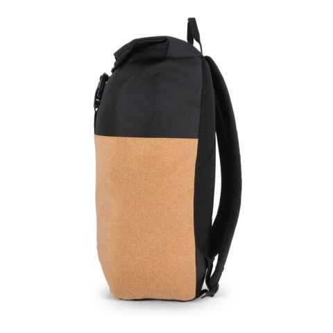 Sac à dos à roulettes en liège et R-PET 18L Noir | sans marquage | non disponible | non disponible | non disponible
